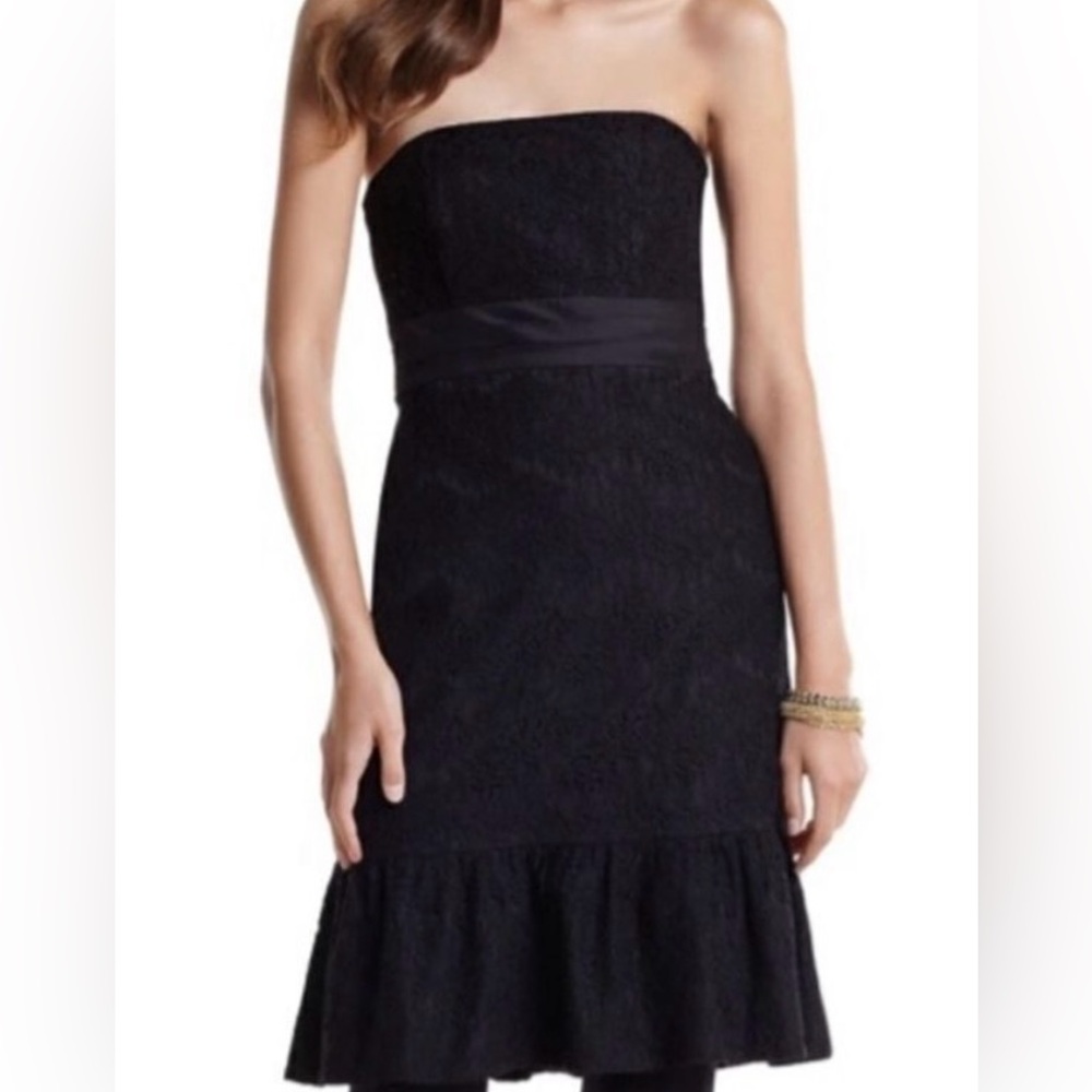 White House Black Market Strapless Black Dress